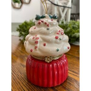Mr Christmas Cupcake MUSICAL TRINKET MUSIC BOX Motion/Wind-up   Ornament